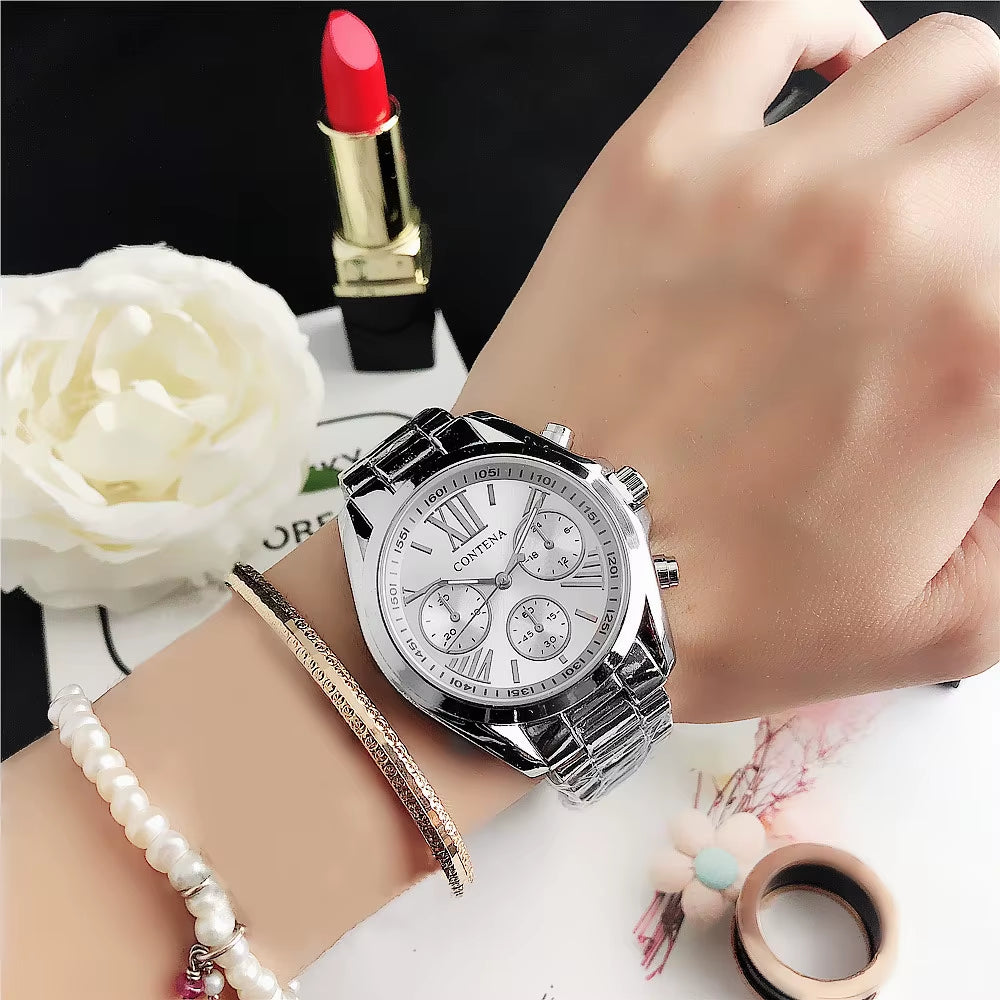 New Creative Watch Women Watches Luxury Rose Gold Quartz Ladies Watches Stainless Steel Bracelets Wristwatches Reloj Mujer